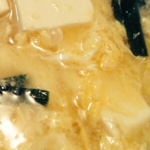 ニラ玉豆腐の中華スープ
